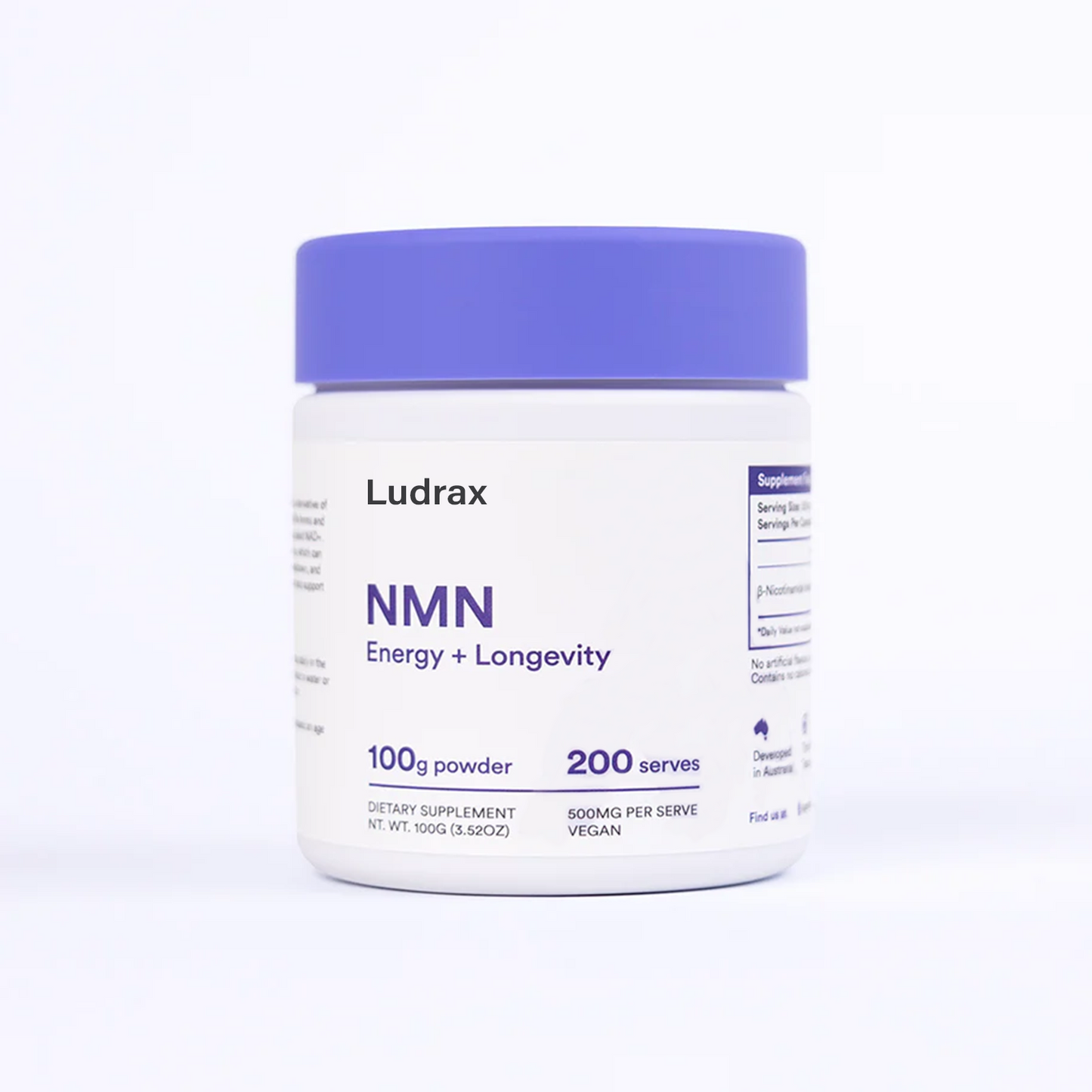 LUDRAX 100g Pure NMN Powder, Stabilised for NAD+