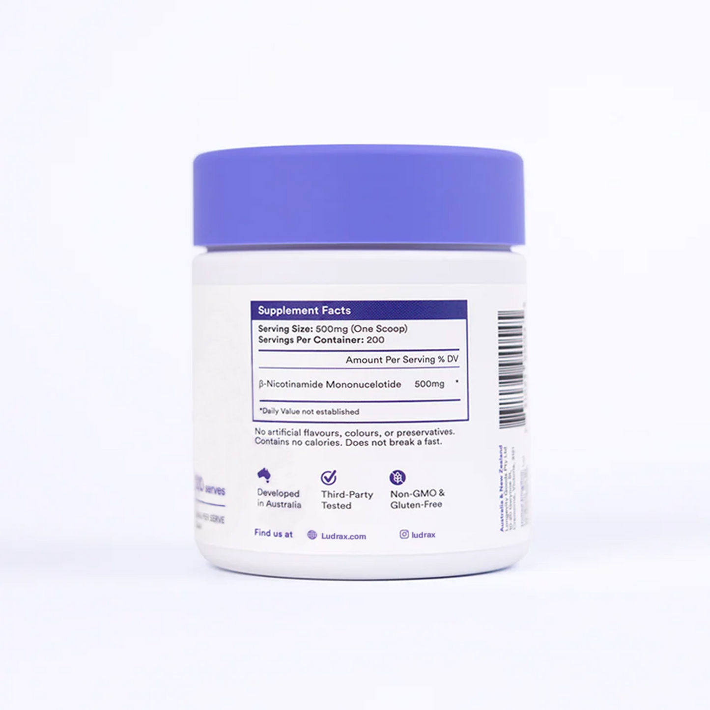 LUDRAX 100g Pure NMN Powder, Stabilised for NAD+