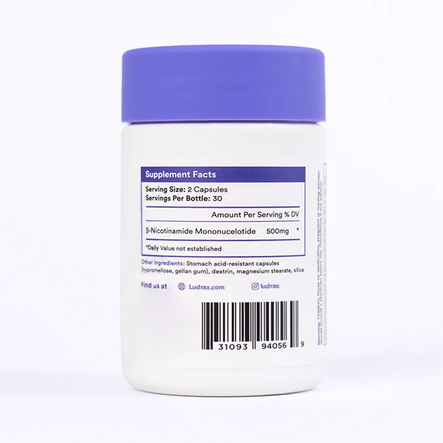 LUDRAX NMN Capsules for NAD+ (60 x 250mg)